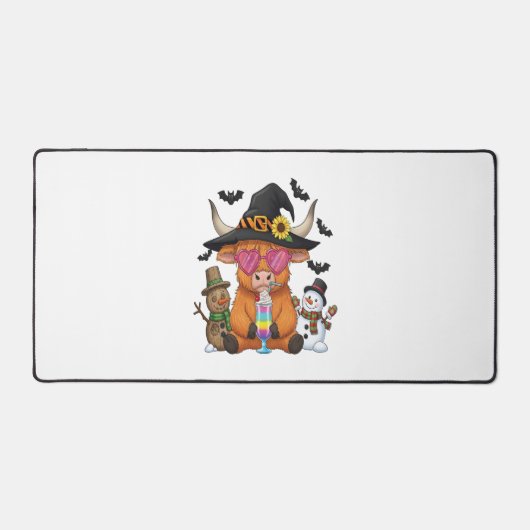 Halloween Highland Cow (2) Schreibtischunterlage (Vorderseite)