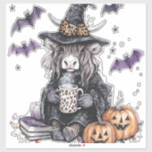 Halloween Highland Cow Aufkleber (Blatt)