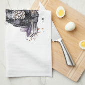 Halloween Highland Cow Geschirrtuch (Viertel Falte)