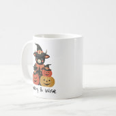 Halloween Highland Cow Hexe & Pumpkins Tasse (Vorderseite Links)