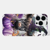 Halloween Highland Cow Hexenkürbis Lila Pumpkins iPhone Hülle (Rückseite (Horizontal))