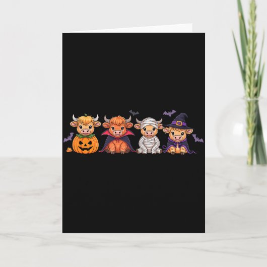 Halloween Highland Cow Karte (Vorderseite)