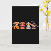 Halloween Highland Cow Karte (Gelbe Blume)