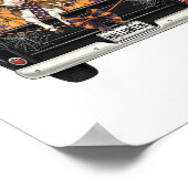 Halloween Highland Cow mit Truck Poster (Ecke)