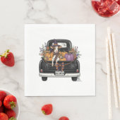 Halloween Highland Cow mit Truck Serviette (Beispiel)