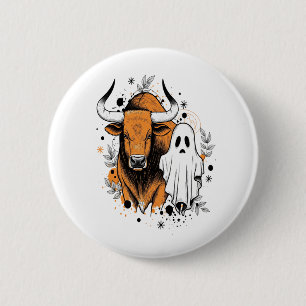 Halloween Highland Cow Niedlich Fall Button