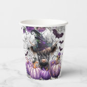 Halloween Highland Cow Paper Cups Pappbecher (Rückseite)