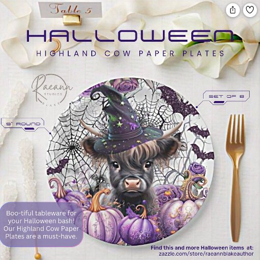 Halloween Highland Cow Paper Teller