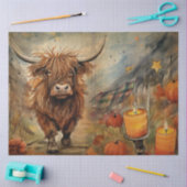 Halloween Highland Cow Portrait Ephemera Seidenpapier (Basteln)
