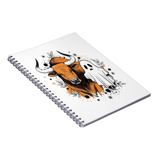 Halloween Highland Cow Pumpkin Notizblock (Rechte Seite)