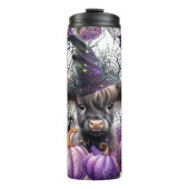 Halloween Highland Cow Thermal Tumbler Thermosbecher (Vorderseite)