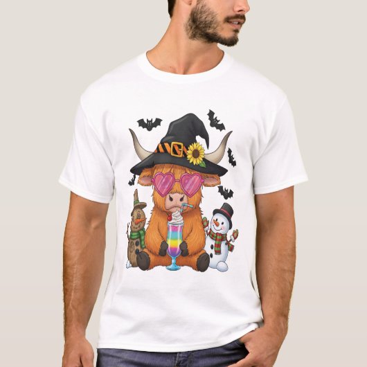 Halloween Highland-Rind (2) T-Shirt (Vorderseite)