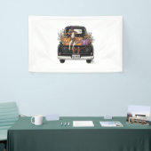 Halloween Highland-Rind mit LKW Banner (Messeveranstaltung)
