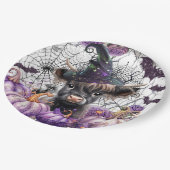 Halloween Highland-Rind-Papierplatten Pappteller (Schrägansicht)