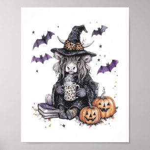 Halloween Highland-Rind Poster