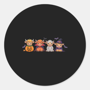 Halloween Highland-Rind Runder Aufkleber