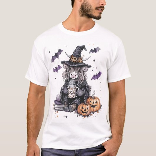 Halloween Highland-Rind T-Shirt (Vorderseite)