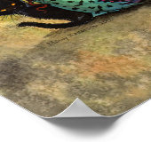 Halloween Hill Niedliche Gotische Hexe und Katzenk Poster (Ecke)