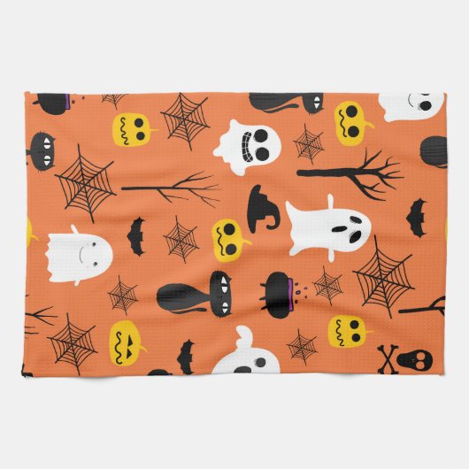 Halloween-Hintergrund Geschirrtuch (Horizontal)