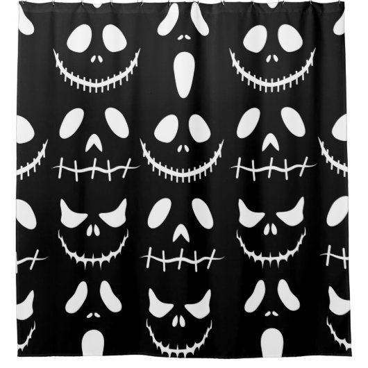 Halloween Hintergrund. Nahtloses Muster mit Halbwe Duschvorhang (Vorderseite)