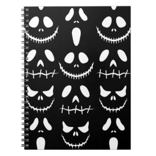 Halloween Hintergrund. Nahtloses Muster mit Halbwe Notizblock