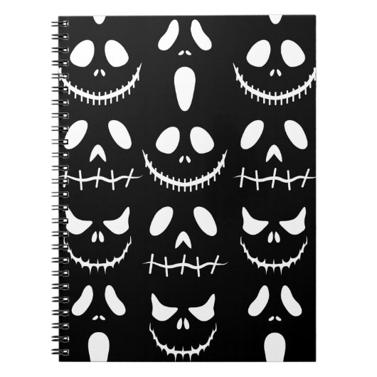 Halloween Hintergrund. Nahtloses Muster mit Halbwe Notizblock (Vorderseite)