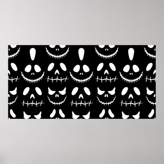 Halloween Hintergrund. Nahtloses Muster mit Halbwe Poster (Vorne)