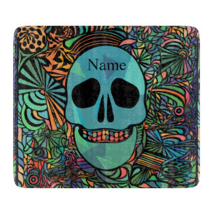 Halloween Hippie Schädel Thunder_Cove Schneidebrett