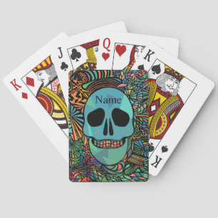 Halloween Hippie-Schädel Thunder_Cove Spielkarten