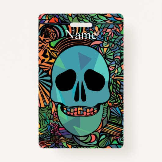 Halloween Hippie Skull Thunder_Cove Ausweis (Vorderseite)