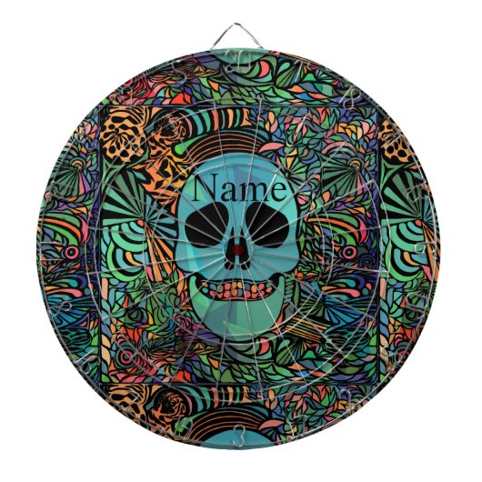 Halloween Hippie Skull Thunder_Cove Dartscheibe (vorne)