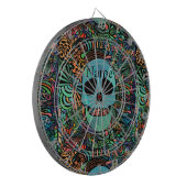 Halloween Hippie Skull Thunder_Cove Dartscheibe (Vorderseite Links)