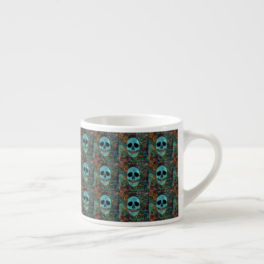 Halloween Hippie Skull Thunder_Cove Espressotasse (Rechts)