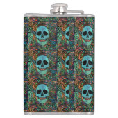 Halloween Hippie Skull Thunder_Cove Flachmann (Rückseite)