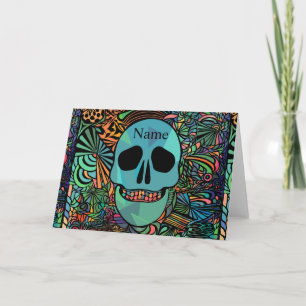 Halloween Hippie Skull Thunder_Cove Karte