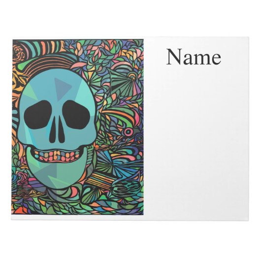Halloween Hippie Skull Thunder_Cove Notizblock (Vorderseite)