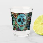 Halloween Hippie Skull Thunder_Cove Schnapsglas (Vorderseite)