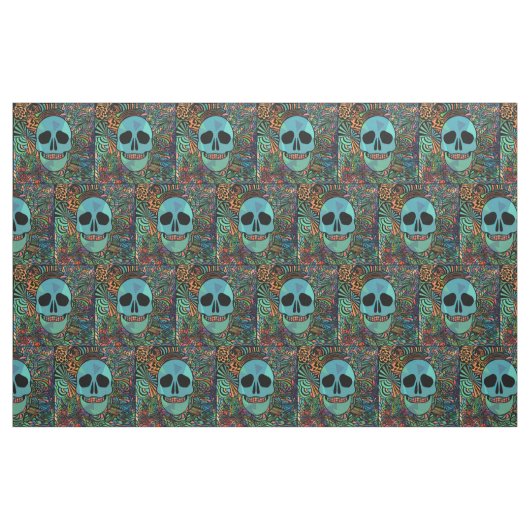 Halloween Hippie Skull Thunder_Cove Stoff (Fat Quarter (45,7 x 55,9 cm))