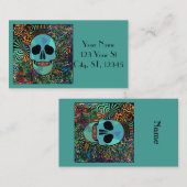 Halloween Hippie Skull Thunder_Cove Visitenkarte (Vorne/Hinten)