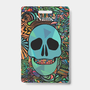 Halloween Hippie-Totenkopf Thunder_Cove Ausweis
