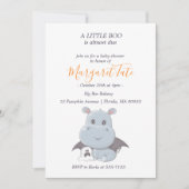 Halloween Hippopotamus Little Boo Baby Dusche Einladung (Vorderseite)
