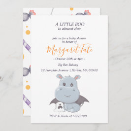Halloween Hippopotamus Little Boo Baby Dusche Einladung