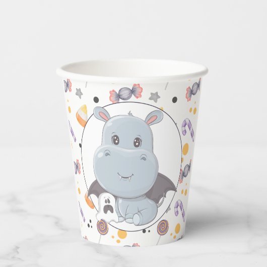 Halloween Hippopotamus Little Boo Baby Dusche Pappbecher (Vorderseite)