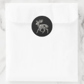 Halloween Hirschskelett Runder Aufkleber (Tasche)