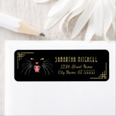 Halloween Hissing Cat Black Elegant Address Labels (Insitu)