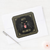Halloween Hissing Cat Black Elegant Stickers (Umschlag)