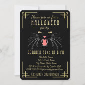 Halloween Hissing Cat Black Elegante Einladung (Vorderseite)