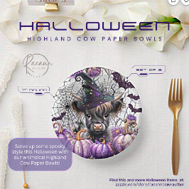 Halloween Hochland Kuh Papierbowle Pappteller