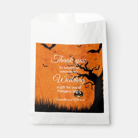 Halloween Hochzeit danke Ihnen Beängstigenden Baum Geschenktütchen (Vorderseite)