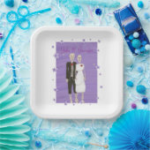 Halloween-Hochzeit der niedlichen Skelettons Pappteller (Party)